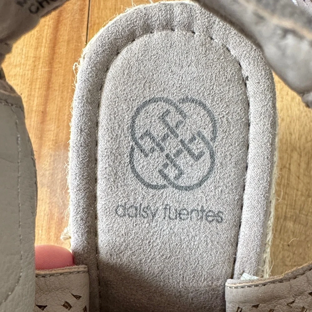 Daisy Fuentes Taupe Perforated Wedge Sandals